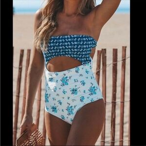 Blue Floral Monokini